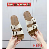Sẵn_Hàng Quảng Châu_Dép lê nữ 2 khuy cài đế bệt dẻo (Mã H88-8)