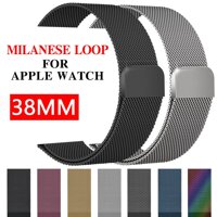 Sanhe Milanese Loop Band for Apple Watch 38MM Series 1/2/3 Stainless Steel Strap Belt Metal Wristwatch Bracelet Replacement