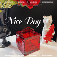 Sẵn🍫Hũ Thuỷ Tinh Pha Lê Hình Vuông Nắp Có Tay Cầm, Đựng Bánh Kẹo, Các Loại Hạt, Mứt Tết, Quà Tặng, Tân Gia