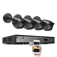 SANNCE 8CH 1080N Home Surveillance Camera System and (4) 1080P TVI Weatherproof CCTV Cameras, Infrared Superior Night Vision, P2P & QR Code Scan Re...