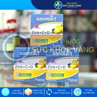 Sanotact ZinK + C + D - Viên Ngậm Tăng Cường Sức Đề Kháng, Bổ Sung Kẽm, Vitamin C, Vitamin D3 Cho Người Lớn Và Trẻ Em