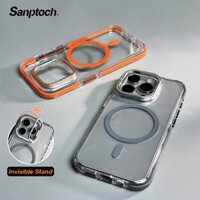 Sanptoch Cho Từ Tính Vô Hình Đứng Ốp Lưng Điện Thoại iPhone 16 / 15 / 14 / 13 / 12 Pro Max Vỏ Chống Sốc Trong Suốt Vỏ Bảo Vệ Với Giá Đỡ Ống Kính Máy Ảnh