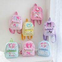 SANRIO Balo Đi Học Họa Tiết Caro / Cinnamoroll / Trái Tim Dễ Thương Ngọt Ngào Cho Bé Gái Mẫu Giáo