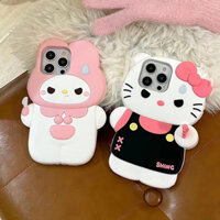 Sanrio Cartoon Giai điệu ba chiều iPhone15 14 13 12 11 Pro MAX Ốp điện thoại Hello Kitty Silicone Vỏ mềm trọn gói