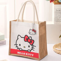 Sanrio Cartoon hello kitty Túi xách ngoài trời di động dung tích lớn dễ thương dành cho nữ