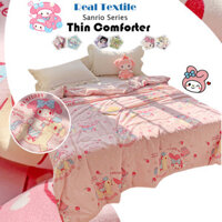 Sanrio chăn bông màu hồng mymelody chăn mềm hello kitty / kuromi / Quế chó chăn trẻ em phòng người lớn quà tặng chăn