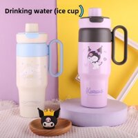 Sanrio Cinnamoroll Kuromi 32oz Cốc có ống hút Cốc thép không gỉ cách nhiệt tường đôi dành cho nữ Bình giữ nhiệt đồ uống lạnh thẩm mỹ dễ thương