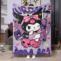 Sanrio Cùng Phong Cách Kuromi Anime Mềm Flannel Chăn Chăn Mùa Hè Mỏng Ăn Trưa Nghỉ Chăn Nhẹ Mỏng