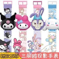 Sanrio Hello Kitty Cat Kuromi Hoạt Hình Dạ Quang Đồng Hồ Điện Tử Gấu Dâu Cho Bé Đồ Chơi Chiếu Đồng Hồ