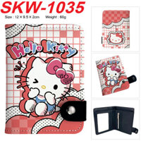 Sanrio Hello Kitty Màu Hoạt Hình Da PU Dọc Ví Sinh Viên Ví Đựng Tiền Xu Thông Thường