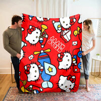 Sanrio Hello Kitty Sofa Giường Chăn Mềm Flannel Chăn Lông Tơ Giường Chăn Phòng Khách Phòng Ngủ Điều Hòa Không Khí Chăn