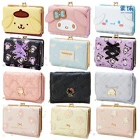 Sanrio Hello Kitty Ví PU Cinnamoroll Kuromi Thẻ My Melody Fold Túi đựng tiền thông thường Ví đựng tiền xu Túi đựng thẻ Quà tặng