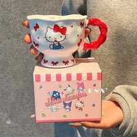 Sanrio HelloKitty Cốc 2024 Phong Cách Mới Bé Gái Cốc Nước Gốm Giá Trị Cao Hộ Gia Đình Quà Tặng Sinh Nhật