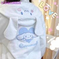 Sanrio jk Quế Chó Có Mũ Trùm Đầu Cardigan Áo Thu Đông Lông Cừu Lót Áo Nhật Bản Kuromi Sinh Viên Rời Nữ