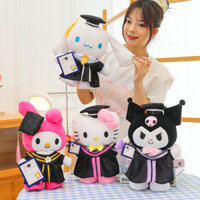 Sanrio Kuromi Búp Bê Sang Trọng Đồ Chơi Nhồi Bông Gối Dễ Thương Bác Sĩ Mũ Mèo Búp Bê Tốt Nghiệp Quà Tặng Sinh Nhật