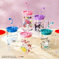 Sanrio Kuromi Cốc Nước Giai Điệu HelloKitty Cinnamoroll Cốc Thủy Tinh Có Nắp Tỉ Lệ Giá Trị Cốc Rơm Hoạt Hình Dễ Thương Tại Nhà Cốc Quà Tặng Sinh Nhật Bé Gái