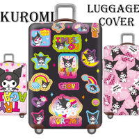 Sanrio Kuromi Hành Lý Bao Xe Đẩy Bảo Vệ Du Lịch Chống Bụi Co Giãn Vali Bao 18 / 20 / 24 / 28 / 30 Inch Dày
