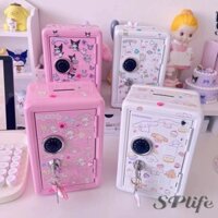 Sanrio Kuromi Tự Làm Tiền Gửi An Toàn Kawaii Hoạt Hình Hello Kitty Mini Hộp Bảo Quản Cinnamoroll Máy Tính Để Bàn Khóa Heo Ngân Hàng Đồ Chơi Trẻ Em Quà Tặng