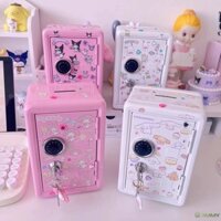 Sanrio Kuromi Tự Làm Tiền Gửi An Toàn Kawaii Hoạt Hình Hello Kitty Mini Hộp Bảo Quản Cinnamoroll Máy Tính Để Bàn Khóa Heo Ngân Hàng Đồ Chơi Trẻ Em Quà Tặng