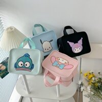 Sanrio Melody Kuromi Pochacco Clownfish Ins Wind Girl 's Túi vải thêu dễ thương dành cho học sinh A phải có cho bé gái mềm mại Túi lưu trữ trang điểm cầm tay nhỏ gọn và di động