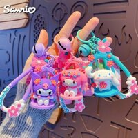 Sanrio Móc Chìa Khóa Hình Mèo kitty / sakura / kuromi / hello kitty Dễ Thương Kèm Dây Đeo Tiện Dụng