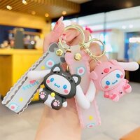 Sanrio Quế Chó Móc Khóa Cross-Dressing Big-Eared Dog Hoạt Hình Mặt Dây Chuyền Ếch Thỏ Ba Lô Mặt Dây Chuyền Quà Tặng Nhỏ