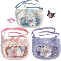 Sanrio Sang Trọng Túi Cinnamoroll Giai Điệu Kuromi Túi Đeo Ngang Hoạt Hình Trong Suốt Sang Trọng Túi Xách Hello Kitty Nhồi Bông Backpac