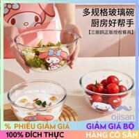 [Sanrio][Hello Kitty]Bát thủy tinh chịu nhiệt cao dùng để đánh trứng và nướng trong chậu[HK]