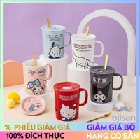 [Sanrio][Hello Kitty]Cốc sứ có nắp và thìa 350ml A3129[HK]