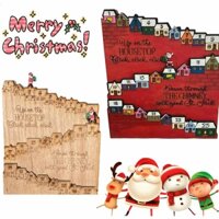 Santa Claus Castle Countdown Advent Calendar Wooden Desktop Decoration for Christmas Gift