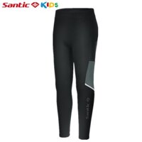 Santic Đi Xe Đạp Quần Trẻ Em Lông Cừu Ấm Áp Huấn Luyện Thể Thao Cân Bằng Xe Đạp Quần Không Có Miếng Lót