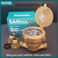 SANWA THÁI LAN Đồng hồ đo lưu lượng nước sạch Sanwa nhập khẩu, có kiểm định, Phi 21mm SV15
