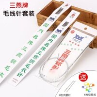 Sanyan Len Kim Thép Không Gỉ Đan Khăn Len Thẳng Kim Chọn Kim Đan Dụng Cụ Chiều Dài Bộ Nhẫn Kim20250303