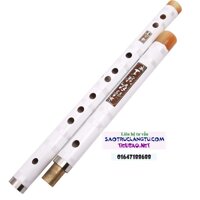 Sáo Dizi Bạch Mã (Trắng) khớp inox – sáo Tàu Dz13
