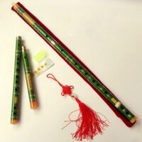 Sáo Dizi Có Khớp màu xanh ngọc Tone Đô (Tone F Trung Quốc) - Sáo trúc Bùi Gia tinh chỉnh - Tặng màng rung + Dây treo sáo
