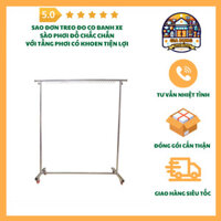 Sào Đơn Treo Đồ Có Bánh Xe Chắc Chắn Tầng Phơi Có Khoen Tiện Lợi Kích Thước 130 x 115 x 47cm