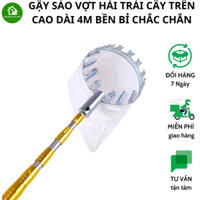 Sào Gậy 4M Rút Gọn Còn 1,2M Thép INOX 304 Siêu Bền Giúp Hái Trái Cây Trên Cao Dễ Dàng Kèm Vợt Hái