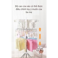 Sào Giá Phơi Đồ Inox 50 Kẹp Đa Năng Thông Minh Gấp Gọn Cho Bé - Sào Phơi Tròn Umoo