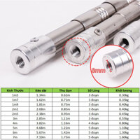 Sào inox 7m sào bẫy chim, treo lồng đủ thu gọn 1m75 dày 1mm tặng kèm móc sào và 1 túi bổi cao cấp