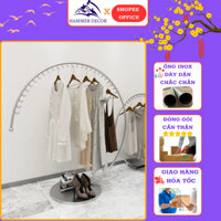 Sào kệ treo quần áo inox nửa quả cầu đĩa tròn có móc treo inox hình ảnh thực tế hammer decor (HA-2)