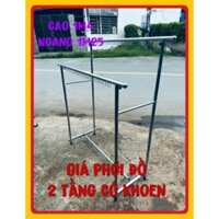 sào phơi đồ 2 tầng Phi Yến móc khoen 32 lỗ , giá phơi đồ chân vuông Thép Không Gỉ , thanh phơi di động