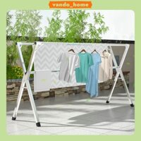 Sào Phơi Đồ INOX VANDO Giàn Phơi Quần Áo 3 Thanh Treo Kéo Dài Tiện Lợi