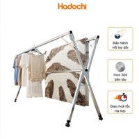 Sào Phơi Quần Áo Có Bánh Xe Tặng 20 móc chống bay, Giá Phơi Inox Gấp Gọn, Treo Đồ Khung Chữ X