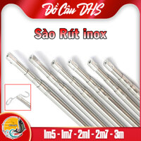 Sào Rút Inox Có Kèm Móc, Sào Phơi Đồ inox thanh lý cán vợt câu cá sào chim inox 304