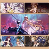 Sao Sword Art Online Asuna Kirito Yuuki Shino Alice Miếng Lót Chuột Quá Khổ Bàn Máy Tính