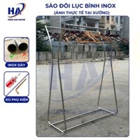 Sào treo quần áo mẫu lục bình 2 tầng phong cách hàn quốc,sào treo quần áo inox dày dặn cứng cáp Cao 160cm( HA16)