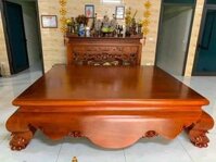 Sập chân quỳ yếm trơn cổ liền gỗ gụ kt 180 x 220 ( Chú Chí – tp Hồ Chí Minh)