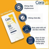 Sáp chống nắng CeraVe Sunscreen SPF 50 13.32g|Sáp chống nắng vật lý| Dành cho trẻ em & người lớn