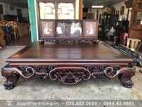 Sập cổ Ngũ Phúc 1m8x2m2 gỗ Gụ Nam Phi – chú Thái (Hải Dương)