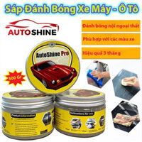 Sáp Đánh Bóng Xe Máy, Ô Tô AUTOSHINE PRO 300g Phủ Ceramic Wax Làm Đẹp Bóng Xe - Đánh Sạch Vết Xước Tặng Mút Khăn Lau